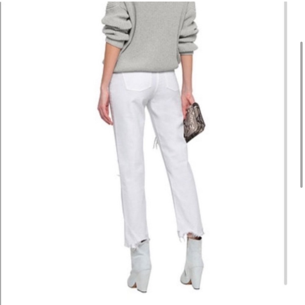 IRO Edwin Cropped Distressed High Rise White Jeans NWT - Picture 3 of 4